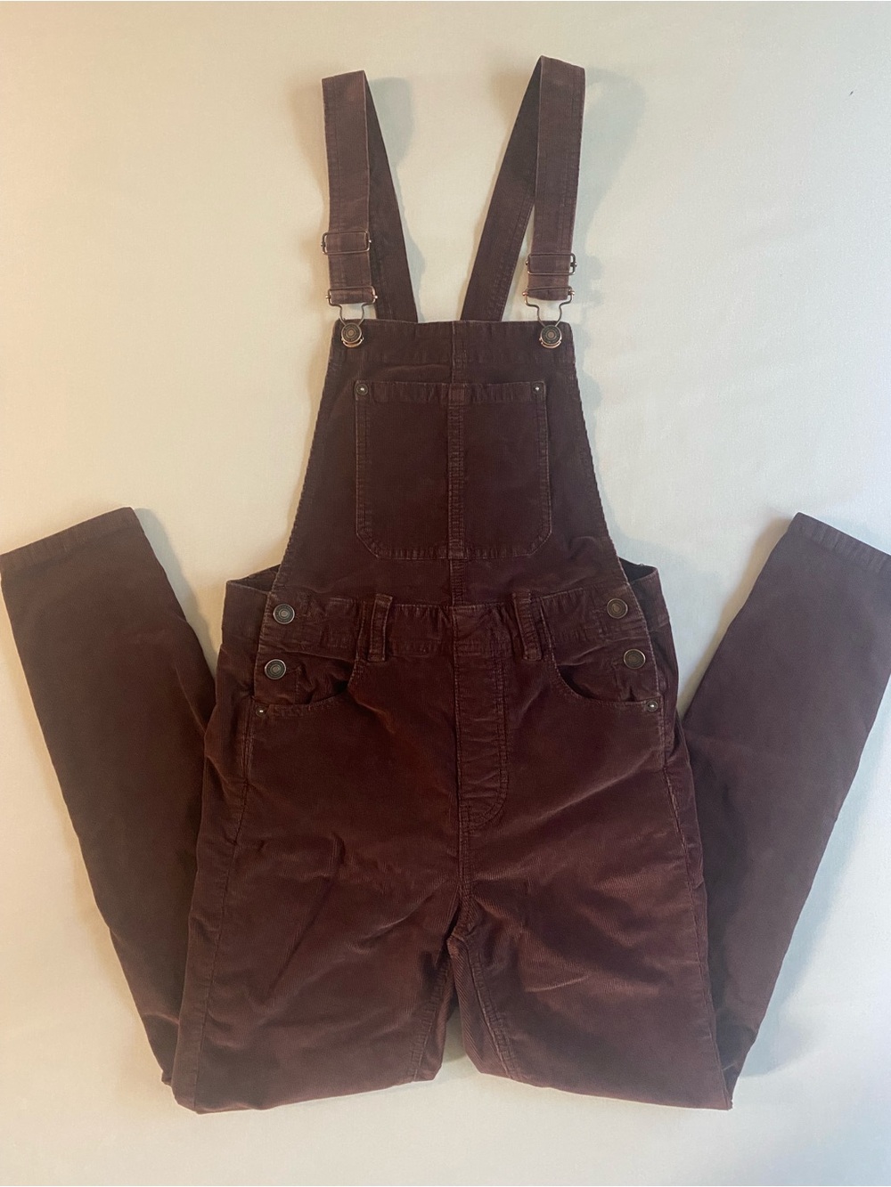 We the Free People Overalls Women 25 Skinny Corduroy Jumper Bib Stretch